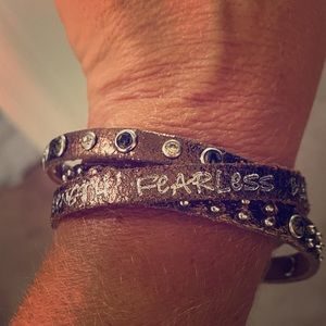 GoodWorks bronze leather 3 strand bracelet